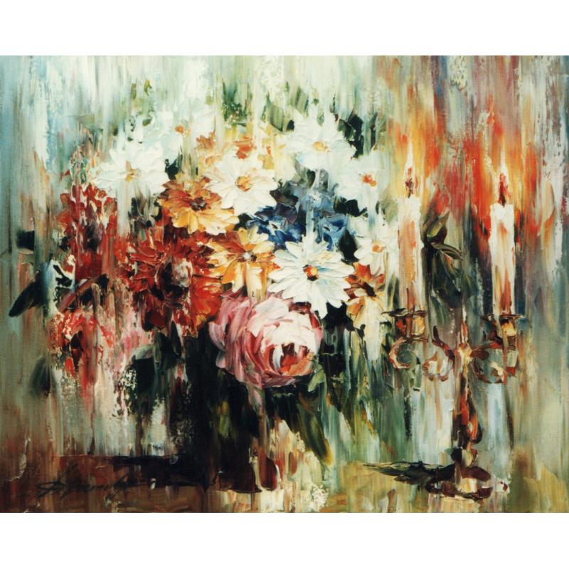 Gallery value USD7800 BOUQUET OF BRIGHTNESS - PALETTE KNIFE Oil Painting On Canvas By Leonid Afremov