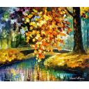 BRANCH OVER WATER - PALETTE KNIFE Oil Painting On Canvas By Leonid Afremov