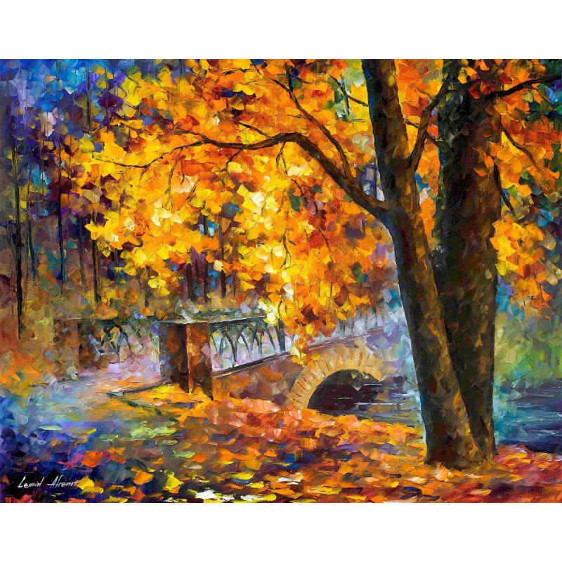 Gallery value USD18600 BRIDGE OF INCEPTION - PALETTE KNIFE Oil Painting On Canvas By Leonid Afremov