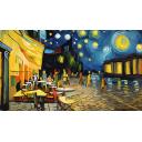 Gallery value USD12400 CAFE TERRACE - PALETTE KNIFE Oil Painting On Canvas By Leonid Afremov