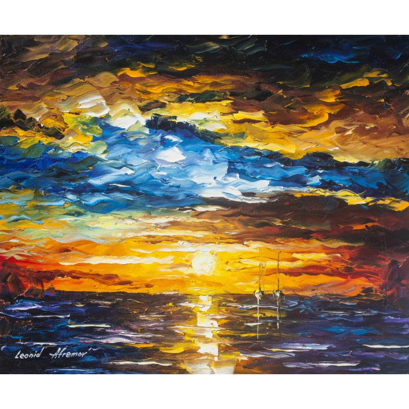 Gallery value USD15000 CALM WATER - PALETTE KNIFE Oil Painting On Canvas By Leonid Afremov