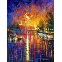 Gallery value USD13100 CANAL IN FORT LAUDERDALE - PALETTE KNIFE Oil Painting On Canvas By Leonid Afremov