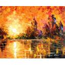 Gallery value USD13600 CASTLE BY THE RIVER - PALETTE KNIFE Oil Painting On Canvas By Leonid Afremov