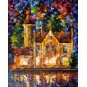 CASTLE OF THOUGHTS - PALETTE KNIFE Oil Painting On Canvas By Leonid Afremov