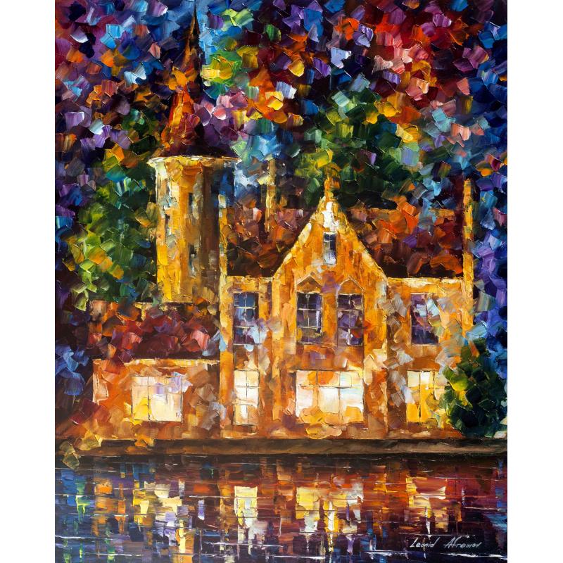 CASTLE OF THOUGHTS - PALETTE KNIFE Oil Painting On Canvas By Leonid Afremov