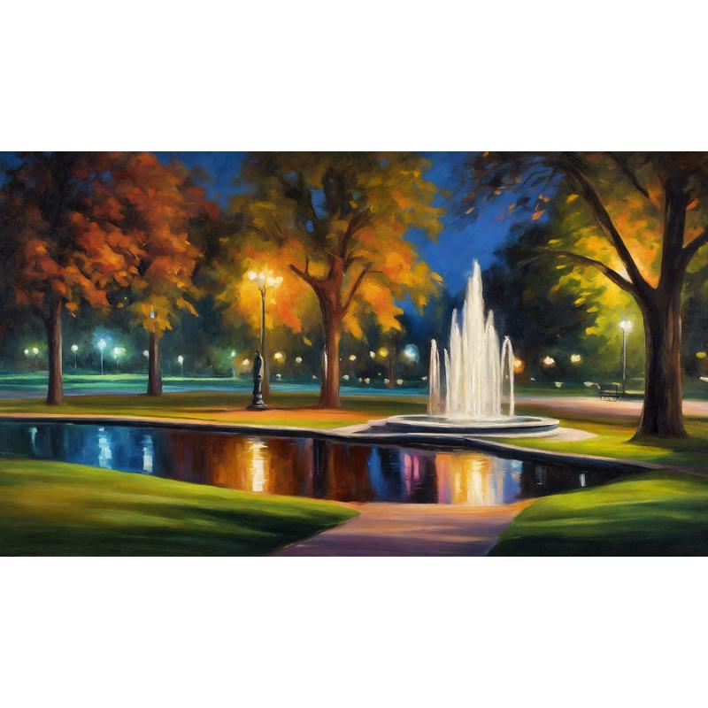 CITY PARK AT NIGHT