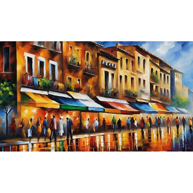 Gallery value USD7600 CULTURAL CROSSROADS - PALETTE KNIFE Oil Painting On Canvas By Leonid Afremov