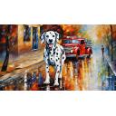 Gallery value USD15900 DALMATIAN SPOTS - PALETTE KNIFE Oil Painting On Canvas By Leonid Afremov