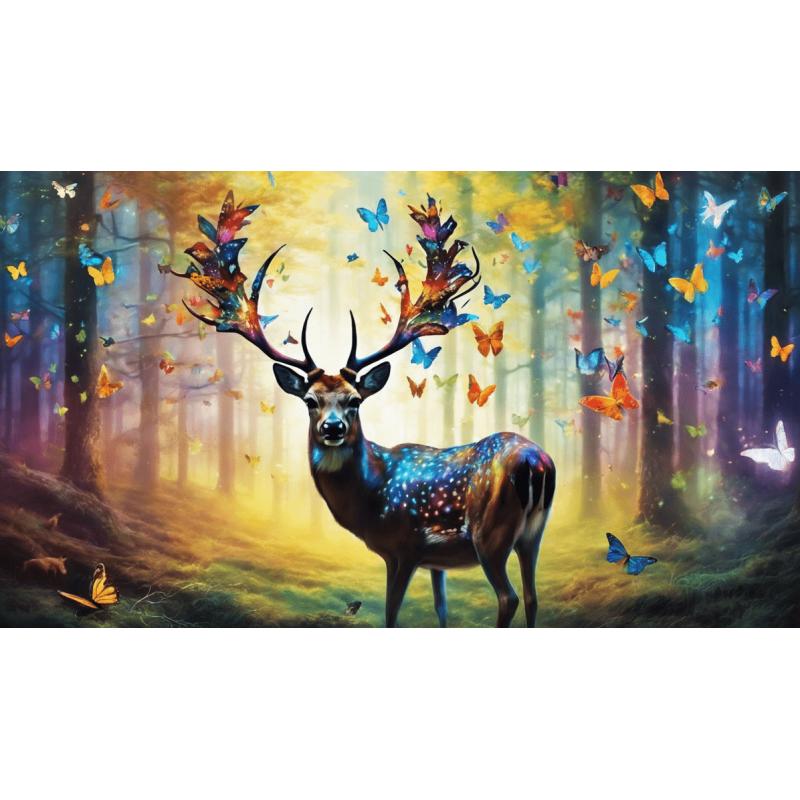 DEER AND BUTTERFLIES