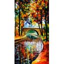 Gallery value USD7500 DELIGHTFUL PARK - PALETTE KNIFE Oil Painting On Canvas By Leonid Afremov