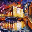 Gallery value USD18300 DEPTH PURPLE - PALETTE KNIFE Oil Painting On Canvas By Leonid Afremov