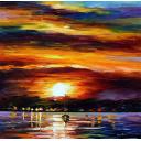 Gallery value USD8500 DISTANT COAST - PALETTE KNIFE Oil Painting On Canvas By Leonid Afremov