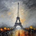 EIFFEL TOWER - PALETTE KNIFE Oil Painting On Canvas By Leonid Afremov