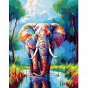 ELEPHANT ELEGANCE - PALETTE KNIFE Oil Painting On Canvas By Leonid Afremov