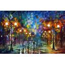 Gallery value USD17000 END OF COLD WINTER - PALETTE KNIFE Oil Painting On Canvas By Leonid Afremov