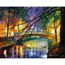 Gallery value USD16900 ENIGMATIC BRIDGE - PALETTE KNIFE Oil Painting On Canvas By Leonid Afremov