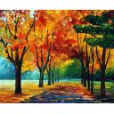 FALL BLUES - PALETTE KNIFE Oil Painting On Canvas By Leonid Afremov