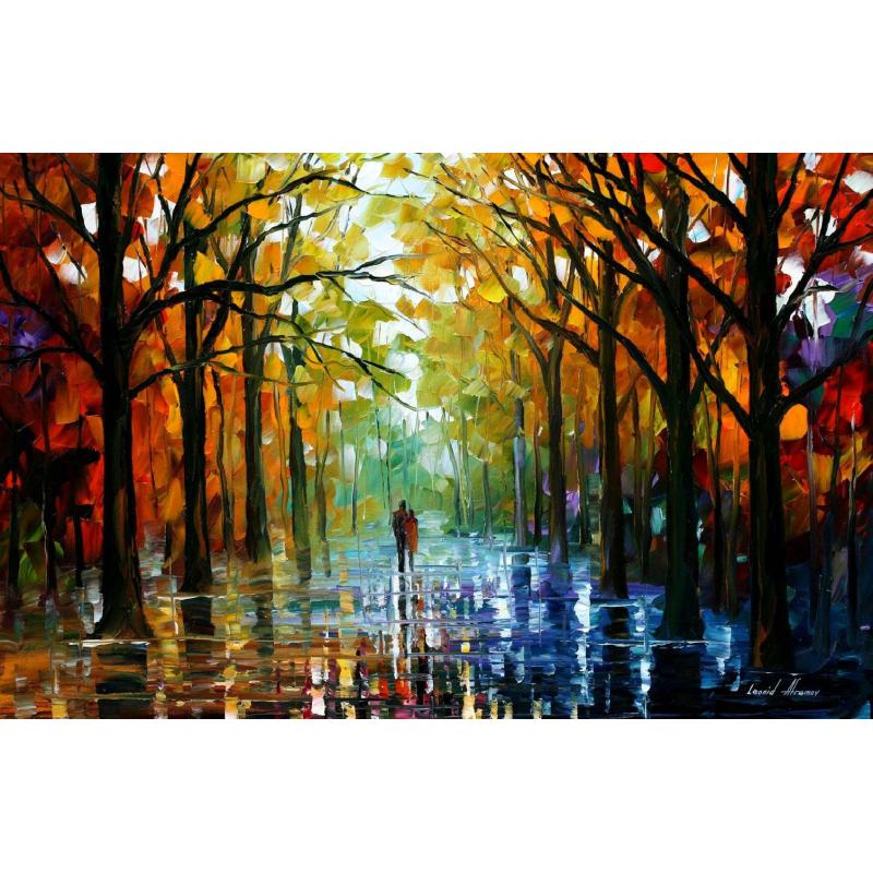 Gallery value USD13500 FALL DATE - PALETTE KNIFE Oil Painting On Canvas By Leonid Afremov