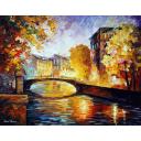 Gallery value USD15500 FALL EVENING - PALETTE KNIFE Oil Painting On Canvas By Leonid Afremov