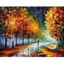 Gallery value USD11800 FALL MARATHON OF NATURE - PALETTE KNIFE Oil Painting On Canvas By Leonid Afremov