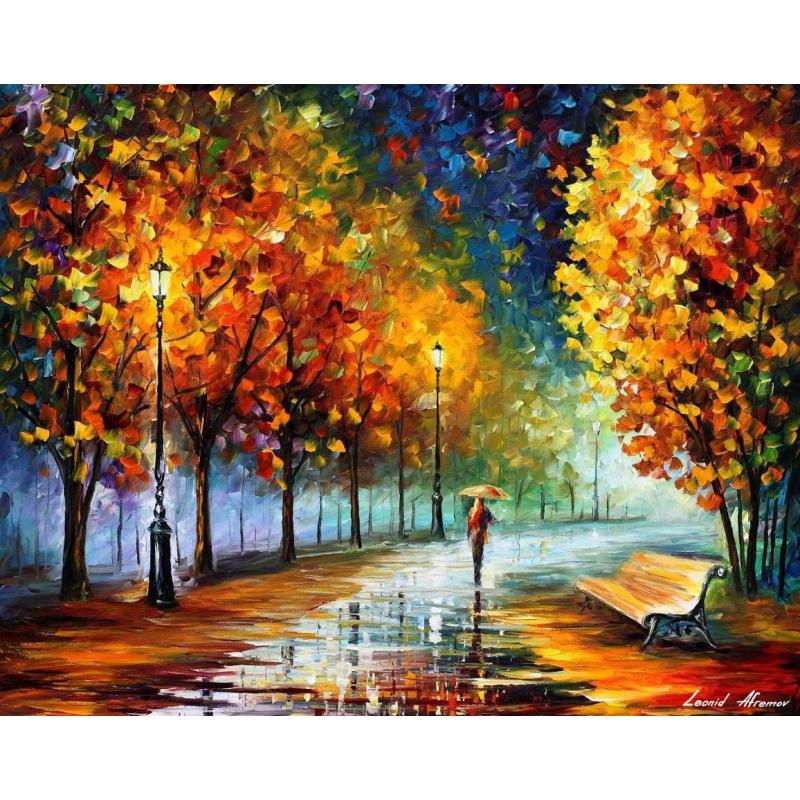 Gallery value USD11800 FALL MARATHON OF NATURE - PALETTE KNIFE Oil Painting On Canvas By Leonid Afremov