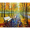 Gallery value USD17300 FALL - WHITE UMBRELLA - PALETTE KNIFE Oil Painting On Canvas By Leonid Afremov