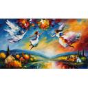 Gallery value USD11600 FANTASTICAL FLIGHT - PALETTE KNIFE Oil Painting On Canvas By Leonid Afremov