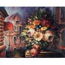 Gallery value USD17800 FLORAL VIEW - PALETTE KNIFE Oil Painting On Canvas By Leonid Afremov