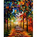 Gallery value USD10200 FOREST PATH - PALETTE KNIFE Oil Painting On Canvas By Leonid Afremov