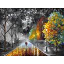 Gallery value USD14400 FRESHNESS OF COLD B&W - PALETTE KNIFE Oil Painting On Canvas By Leonid Afremov