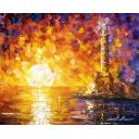 Gallery value USD14000 GLIMPSE TO THE SEA - PALETTE KNIFE Oil Painting On Canvas By Leonid Afremov