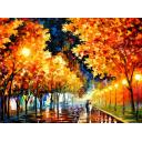 Gallery value USD15200 GOLD BOULEVARD - PALETTE KNIFE Oil Painting On Canvas By Leonid Afremov