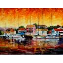 Gallery value USD12200 GREECE Ñ FISKARDOS - PALETTE KNIFE Oil Painting On Canvas By Leonid Afremov