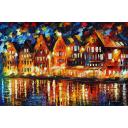 HAPPY REFLECTIONS - PALETTE KNIFE Oil Painting On Canvas By Leonid Afremov