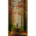 Gallery value USD15700 AUTUMN STROLL ON A HORSE - PALETTE KNIFE Oil Painting On Canvas By Leonid Afremov