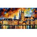 Gallery value USD19600 HERITAGE TOWERS - PALETTE KNIFE Oil Painting On Canvas By Leonid Afremov