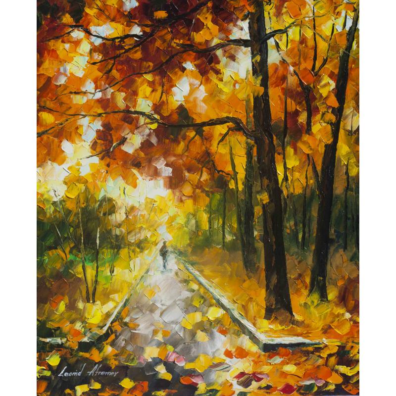 Gallery value USD8100 AUTUMN TRANQUILITY - PALETTE KNIFE Oil Painting On Canvas By Leonid Afremov