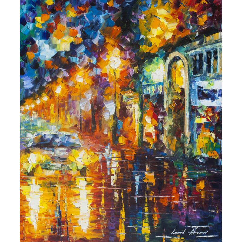 Gallery value USD18700 WASHED NIGHT - PALETTE KNIFE Oil Painting On Canvas By Leonid Afremov