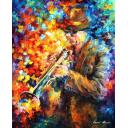 Gallery value USD8500 ELEGANT SOUND - PALETTE KNIFE Oil Painting On Canvas By Leonid Afremov