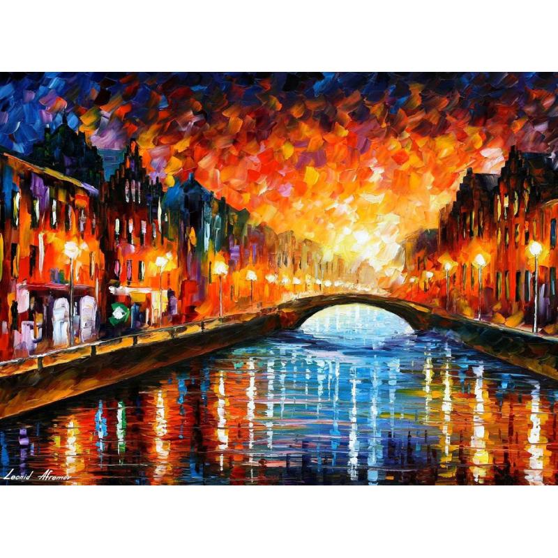 Gallery value USD18300 FAREWELL SUNSET - PALETTE KNIFE Oil Painting On Canvas By Leonid Afremov