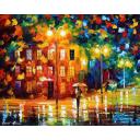 Gallery value USD17700 GREEN MOOD EVENING - PALETTE KNIFE Oil Painting On Canvas By Leonid Afremov