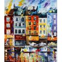 Gallery value USD13700 HONFLEUR - NORMANDIE - PALETTE KNIFE Oil Painting On Canvas By Leonid Afremov