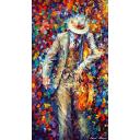 Gallery value USD12200 MISTY VIOLIN MUSIC - PALETTE KNIFE Oil Painting On Canvas By Leonid Afremov