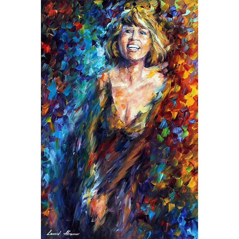 Gallery value USD18200 WHITNEY HOUSTON - PALETTE KNIFE Oil Painting On Canvas By Leonid Afremov