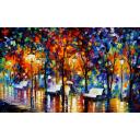 Gallery value USD19400 NIGHT COPENHAGEN - PALETTE KNIFE Oil Painting On Canvas By Leonid Afremov