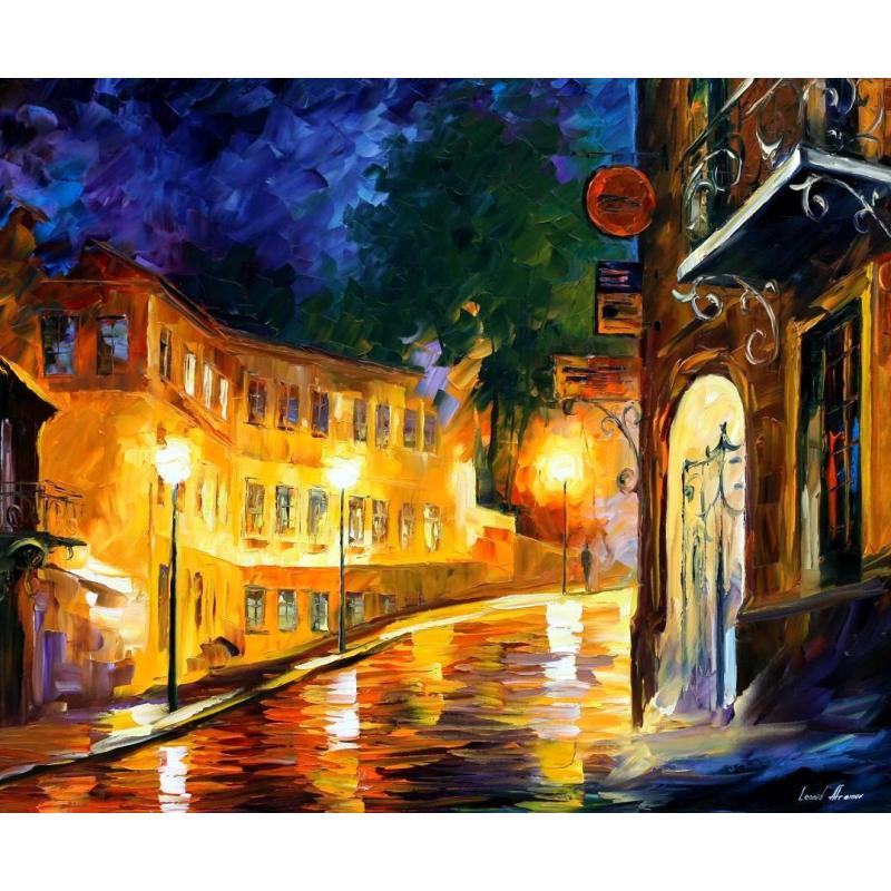 Gallery value USD13700 LONELY NIGHT - PALETTE KNIFE Oil Painting On Canvas By Leonid Afremov