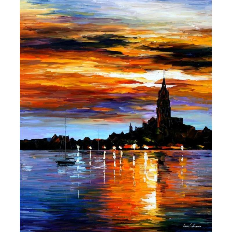 Gallery value USD11000 THE SKY OF SPAIN - PALETTE KNIFE Oil Painting On Canvas By Leonid Afremov