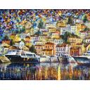 Gallery value USD13500 LIVING HARBOR - PALETTE KNIFE Oil Painting On Canvas By Leonid Afremov