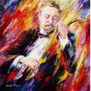 Gallery value USD8300 MUSIC MONSIEUR - PALETTE KNIFE Oil Painting On Canvas By Leonid Afremov