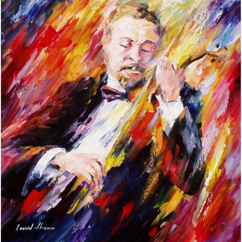 Gallery value USD8300 MUSIC MONSIEUR - PALETTE KNIFE Oil Painting On Canvas By Leonid Afremov